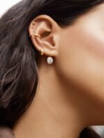 Fallon 14K Gold Bezel Earrings - 10MM Stone — изображение 3