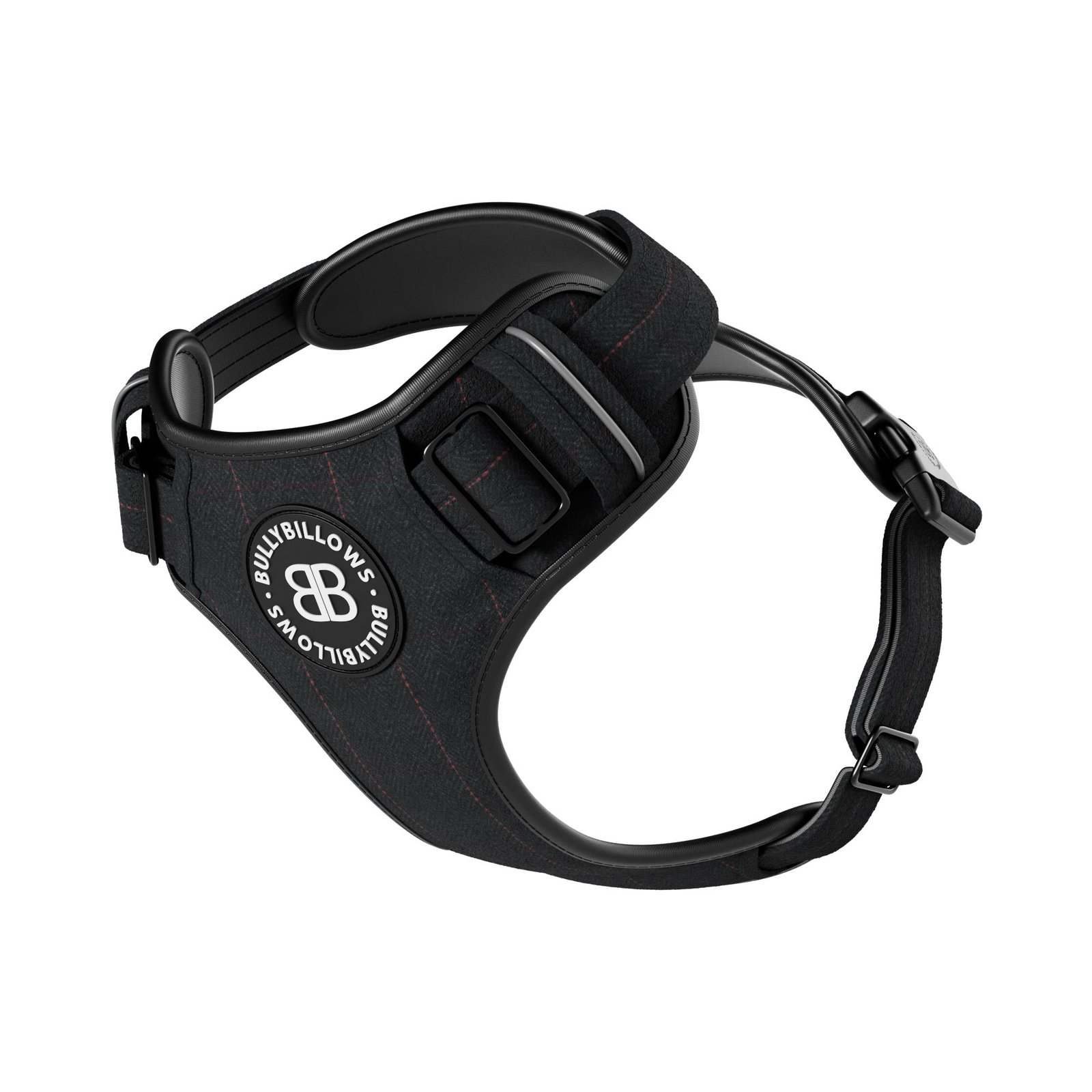 PremiumHarness-CharcoalBlackTweed_Shot1.jpg Premium Comfort Herringbone Harness | Non Restrictive - Charcoal Black — изображение 1