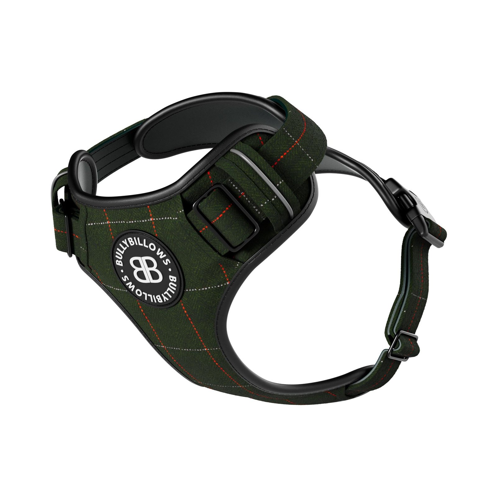 PremiumHarness-ForestGreenTweed_Shot1.jpg Premium Comfort Herringbone Harness | Non Restrictive - Forest Green — изображение 1