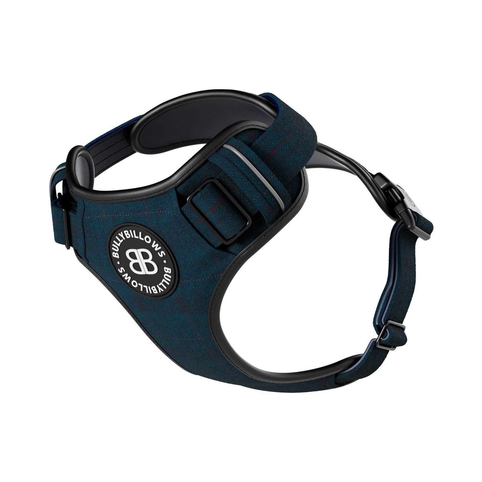 PremiumHarness-MidnightBlueTweed_Shot1.jpg Premium Comfort Herringbone Harness | Non Restrictive - Midnight Blue — изображение 1