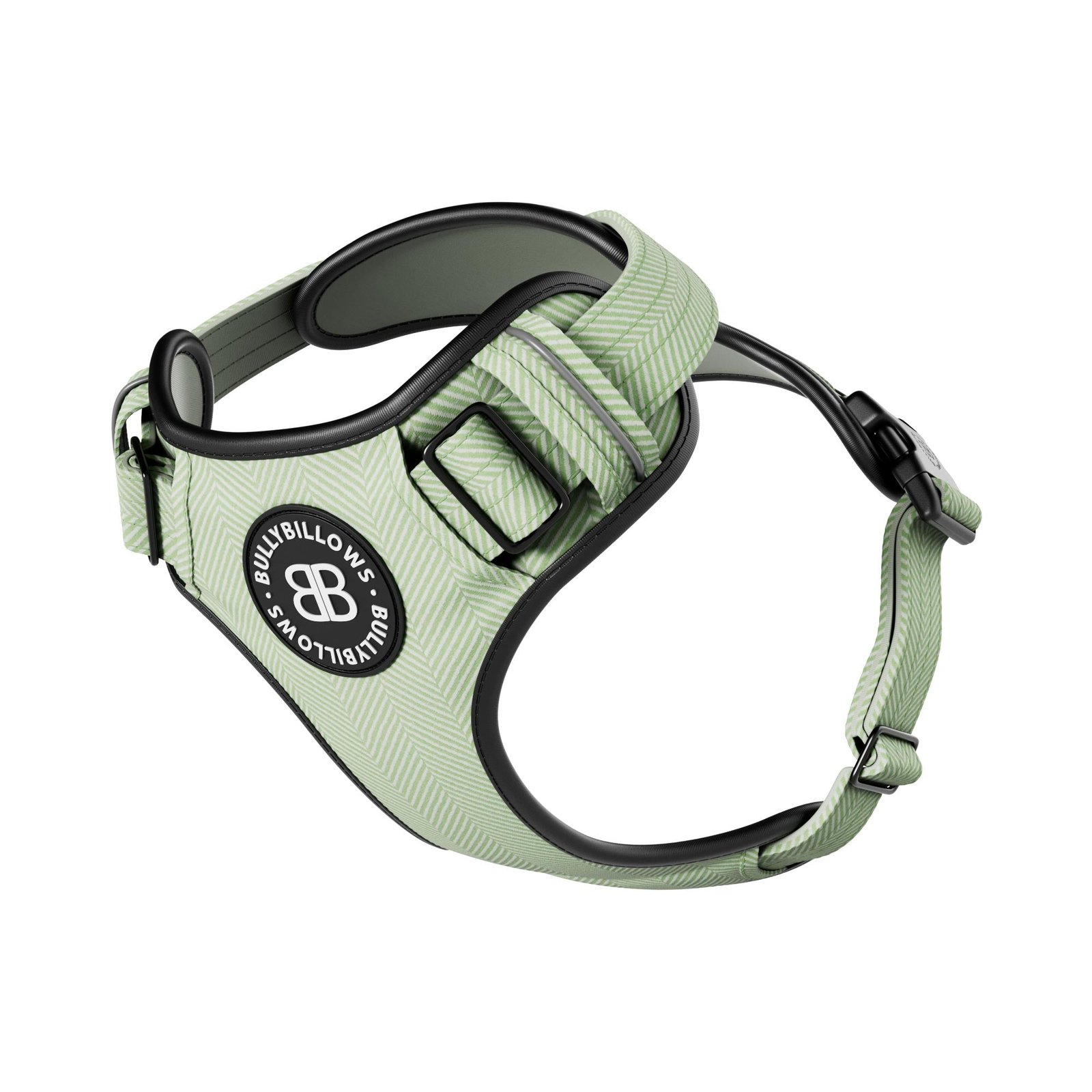 PremiumHarness-MintGreenHerringbone_Shot1.jpg Premium Comfort Herringbone Harness | Non Restrictive - Mint Green — изображение 1