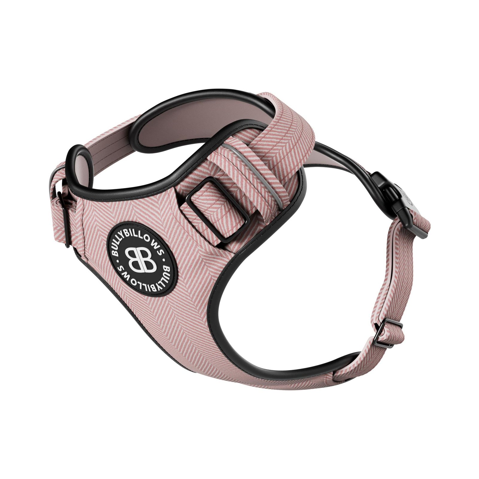 PremiumHarness-SoftPinkHerringbone_Shot1.jpg Premium Comfort Herringbone Harness | Non Restrictive - Soft Pink — изображение 1