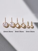 Fallon 14K Gold Bezel Earrings - 10MM Stone — изображение 4